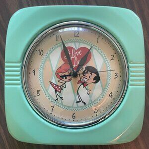 I Love Lucy Retro Green Wall Clock Analog 10 Inches
